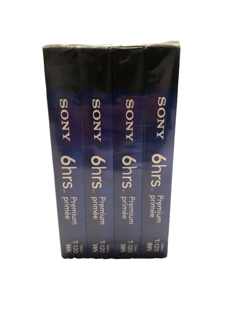 New Sony VHS Cassette Tapes Sealed Set of 4 Premium 6hrs T120 VR 246M